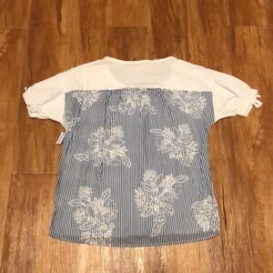 Joe Fresh Blue and White Top Size Small